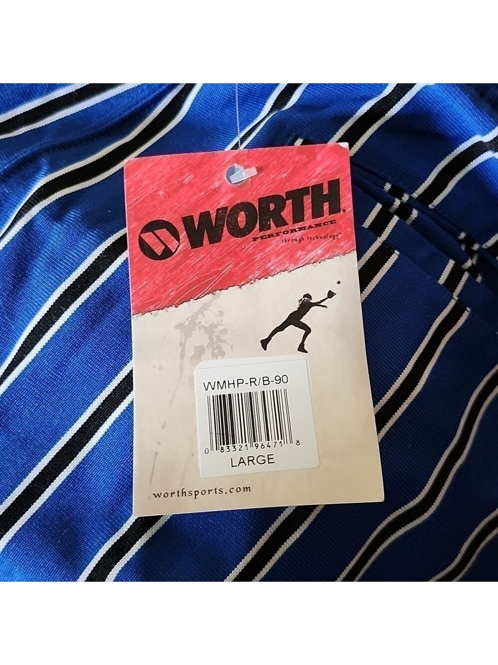 Worth Baseball Pants Softball Pants New Large Blue with Black White Pinstripes